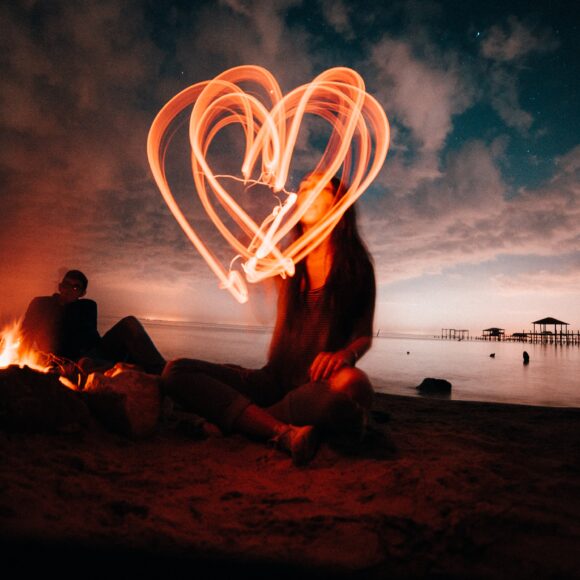 Beach Night Heart