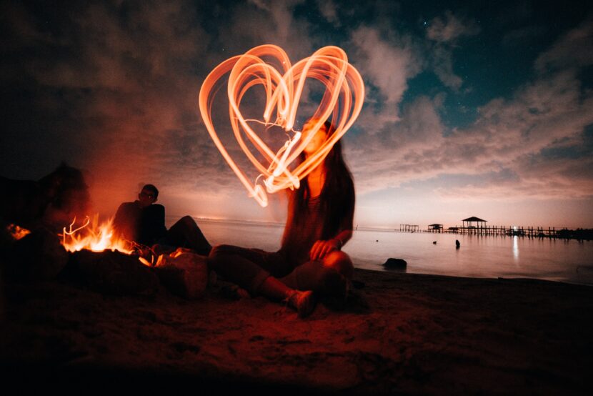 Beach Night Heart